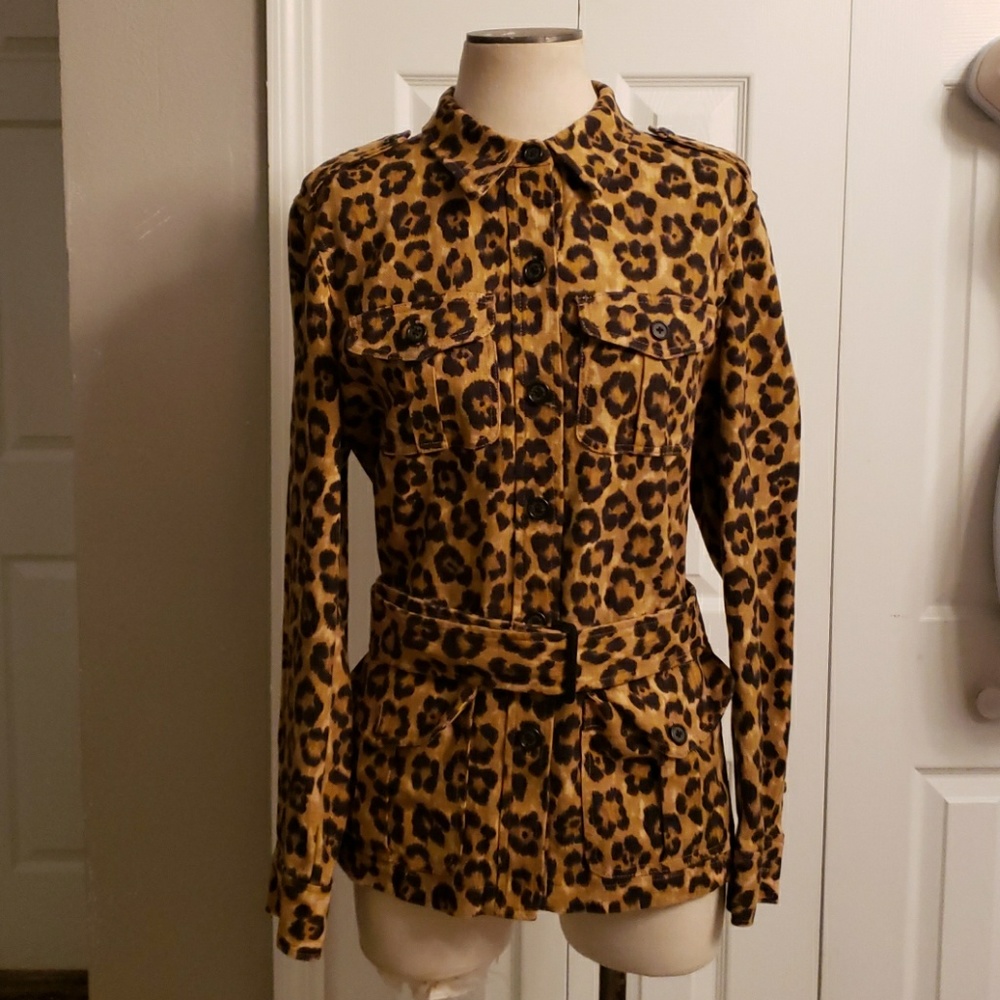 Lauren Ralph Lauren Leopard Print Linen Jacket
